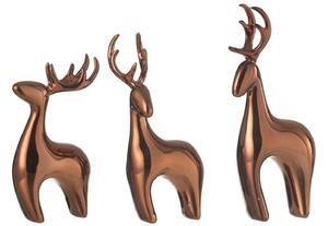 J-line Set tří měděných sošek Reindeer 16 cm