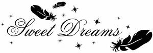 Samolepka na zeď - Sweet Dreams 2 Barva: Bílá, Rozměry samolepky ( šířka x výška ): 60 x 23 cm