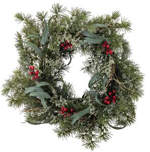 -25 % Dny MOMENTI– Bloomingville Zelený plastový dekorativní věnec Pine 60 cm