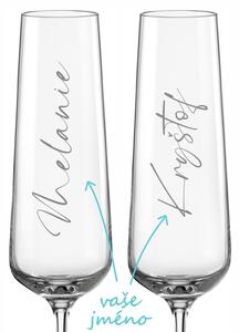 Personalizované sklenice na sekt Calligraphy 2 ks