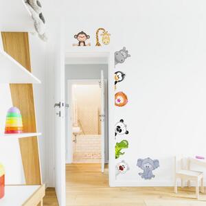 INSPIO-textilní přelepitelná samolepka - Dětské samolepky na zeď - Zvířátka ze ZOO kolem dveří