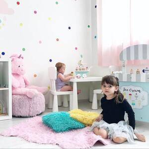 INSPIO-textilní přelepitelná samolepka - Samolepky na zeď - Tečky na stěnu v pastelových odstínech