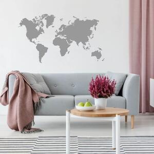 INSPIO - výroba dárků a dekorací - Samolepka na zeď - Mapa světa ve vlastní barvě a velikosti