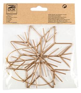 Sada 2 ks vánočních ozdob GOLDEN SNOW kovové 11,5 cm, zlatá
