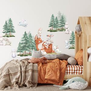 INSPIO-textilní přelepitelná samolepka - Dětské samolepky na zeď - Lesní zvířátka