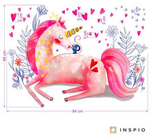 INSPIO-textilní přelepitelná samolepka - Samolepky na zeď dětské - Růžový jednorožec