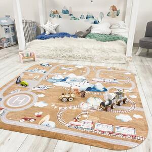 INSPIO-korkový koberec se jménem - Hrací korkový koberec pro děti se silnicí, auty a jménem