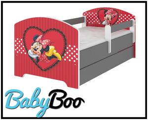 Dětská postel Disney - zamilovaná MINNIE 160x80 cm (2x krátká zábrana, bez šuplíku)