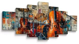Obraz - Hudební nástroje (210x100 cm)
