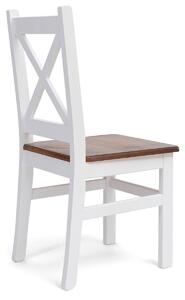 Židle z masivu č4 bílá/dub