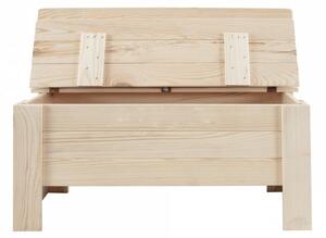 Malá dřevěná lavička s úložným prostorem B-12 surová 54x71x29