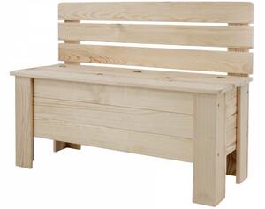 Malá dřevěná lavička s úložným prostorem B-12 surová 54x71x29