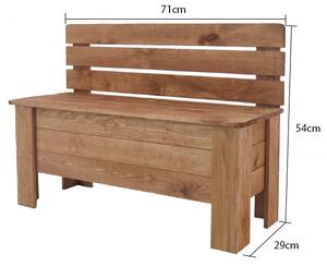 Malá dřevěná lavička s úložným prostorem B-12 olše 54x71x29