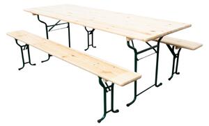 Pivní set LUX 220x70cm – masiv smrk - stůl + lavice