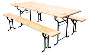 Pivní set LUX 220x50cm – masiv smrk - stůl + lavice