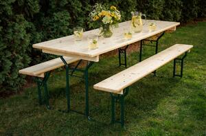 Pivní set LUX 220x70cm – masiv smrk - stůl + lavice