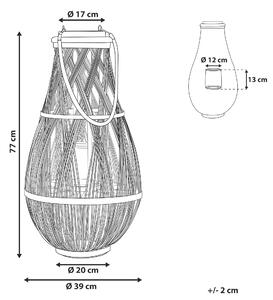 Proutěný lampion černý 77 cm TONGA