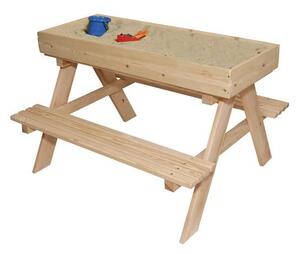 3toysm Dřevěné dětské pískoviště s krytem a lavičkami + tabule