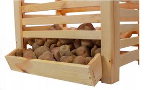 Dřevěný regál na brambory, zeleninu a ovoce