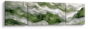 Obraz - Zelenobílé vlnky (170x50 cm)