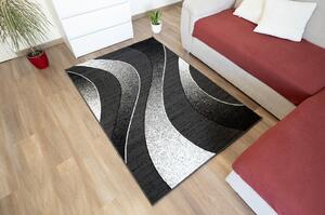 Moderní koberec Tap - vlnky 5 - tmavě šedý/bílý Rozměr koberce: 120x170 cm