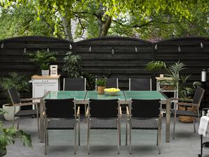 Sada zahradního nábytku stůl se skleněnou deskou 220 x 100 cm 8 ratanových židlí GROSSETO
