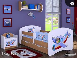 Dětská postel se šuplíkem 180x90cm LETADLO - buk