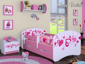 Dětská postel se šuplíkem 180x90cm FALL IN LOVE - růžová