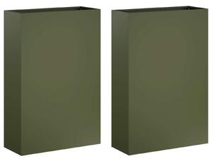 Zahradní pěstebník 2 ks Olivově zelená 40 x 20 x 75 cm