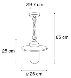 Průmyslová závěsná lampa zinek IP44 - Mnichov