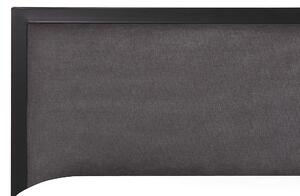 Kovová černá postel s šedou čelní deskou a rámem CLAMART 160 x 200 cm