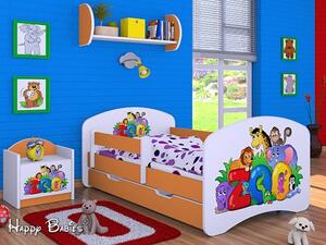 Dětská postel se šuplíkem 160x80cm ZOO - oranžová