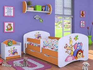 Dětská postel se šuplíkem 180x90cm SAFARI - oranžová