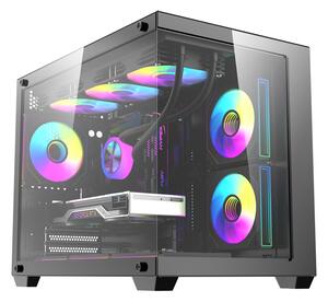 Počítačová skříň DarkFlash B275 PRO (černá) + 6 ventilátorů