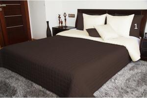 Oboustranná přikrývka na manželskou postel hnědé barvy