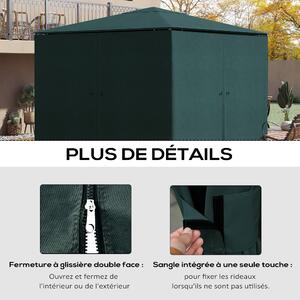 Outsunny 4 boční panely pro zahradní altán, tvrdost altánu 300 x 300 cm, ochrana před deštěm, větrem a sluncem, šedá | Aosom