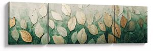 Obraz - Zlato-zelené listy (170x50 cm)