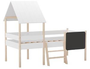 Marckeric Bílá dětská vyvýšená postel Mint 90 x 190 cm