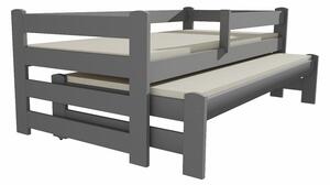Dětská postel s výsuvnou přistýlkou z MASIVU 180x80cm bez šuplíku - DPV001