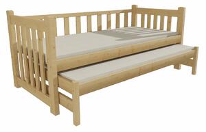 Dětská postel s výsuvnou přistýlkou z MASIVU 200x90cm bez šuplíku - DPV002