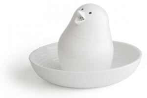 Slánka s miskou na vajíčko QUALY Jib-Jib Shaker, bílá-bílá