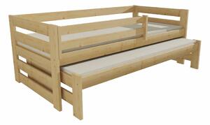 Dětská postel s výsuvnou přistýlkou z MASIVU 200x90cm bez šuplíku - DPV007