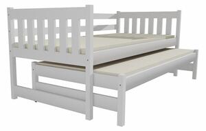 Dětská postel s výsuvnou přistýlkou z MASIVU 180x80cm bez šuplíku - DPV006