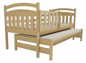 Dětská postel s výsuvnou přistýlkou z MASIVU 180x80cm SE ŠUPLÍKY - DPV008