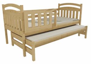 Dětská postel s výsuvnou přistýlkou z MASIVU 200x80cm bez šuplíku - DPV008