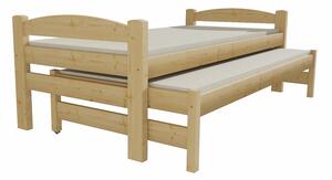 Dětská postel s výsuvnou přistýlkou z MASIVU 180x80cm SE ŠUPLÍKY - DPV010