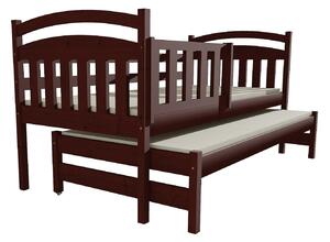 Dětská postel s výsuvnou přistýlkou z MASIVU 200x80cm bez šuplíku - DPV008