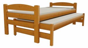 Dětská postel s výsuvnou přistýlkou z MASIVU 200x90cm bez šuplíku - DPV010