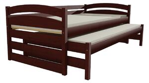 Dětská postel s výsuvnou přistýlkou z MASIVU 180x80cm SE ŠUPLÍKY - DPV012