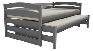 Dětská postel s výsuvnou přistýlkou z MASIVU 180x80cm SE ŠUPLÍKY - DPV012